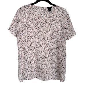 Ann Taylor Factory Blouse Large Petite‎ Pink